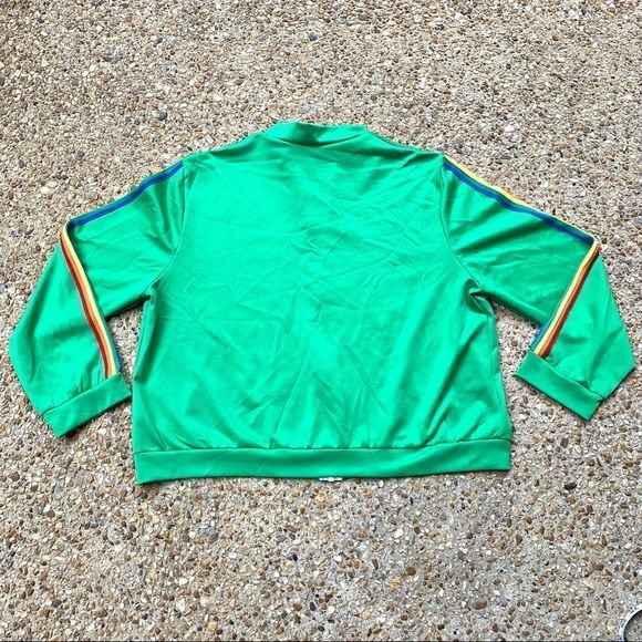 VM MV Retro Tracksuit Rainbow Green Full Zip Jacket Made in USA 3XL - Picture 10 of 10